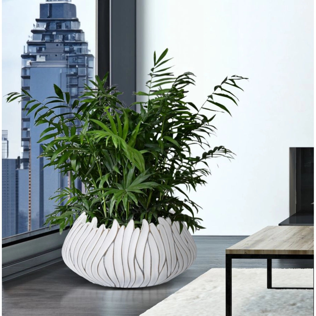 Vaso Decorativo VKH670, Bianco, Poliresina, 40x40x20 cm