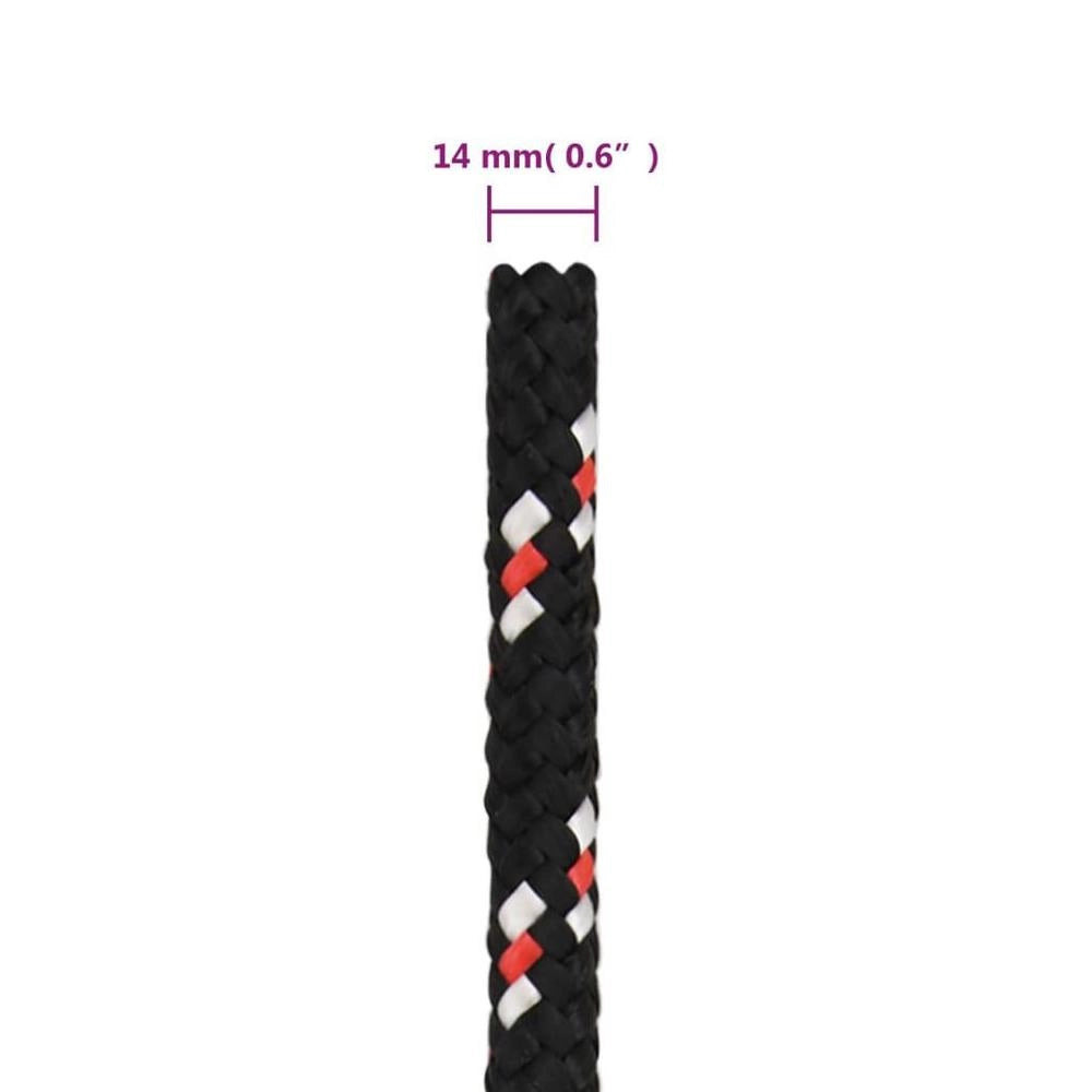 Boat Rope, Black, 14 Mm, 100 M, Polypropylene