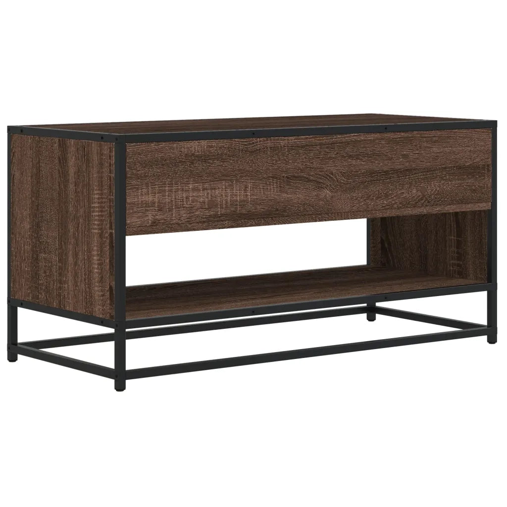 Mobile TV Rovere Marrone 91x40x46 cm Legno Multistrato Metallo