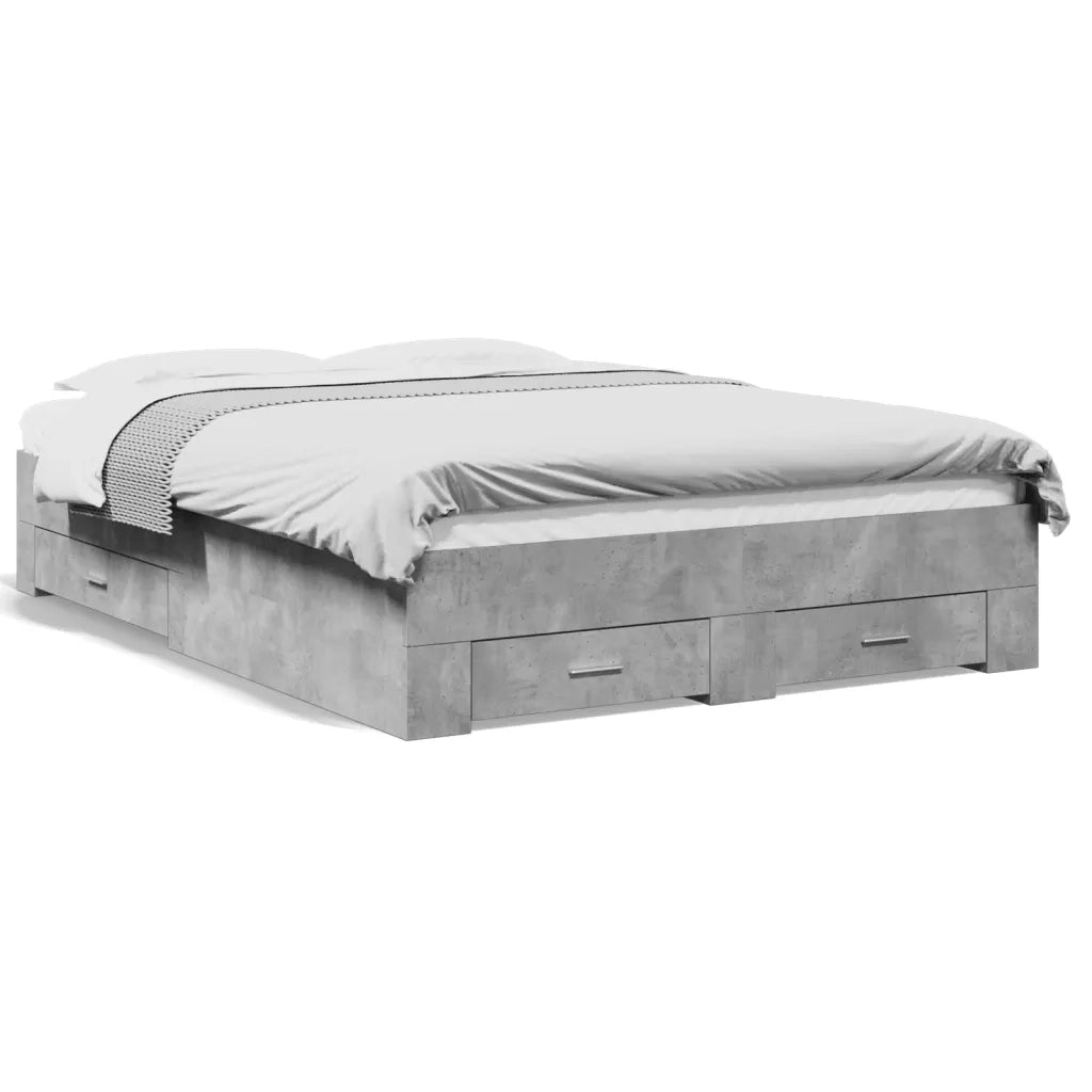 Giroletto Cassetti Grigio Cemento 120x190 cm Legno Multistrato
