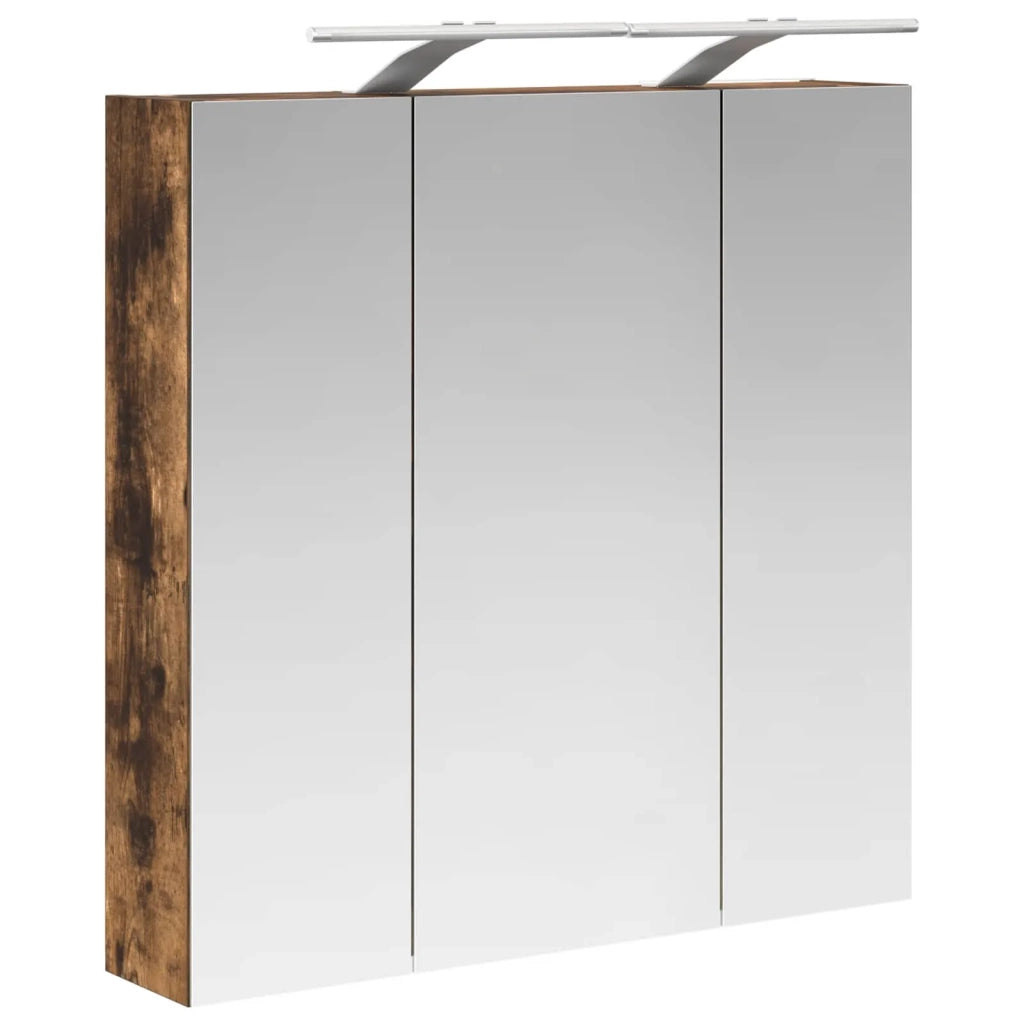 Mobiletto per specchio da bagno Rovere fumé 70 x 14,5 x 70 cm
