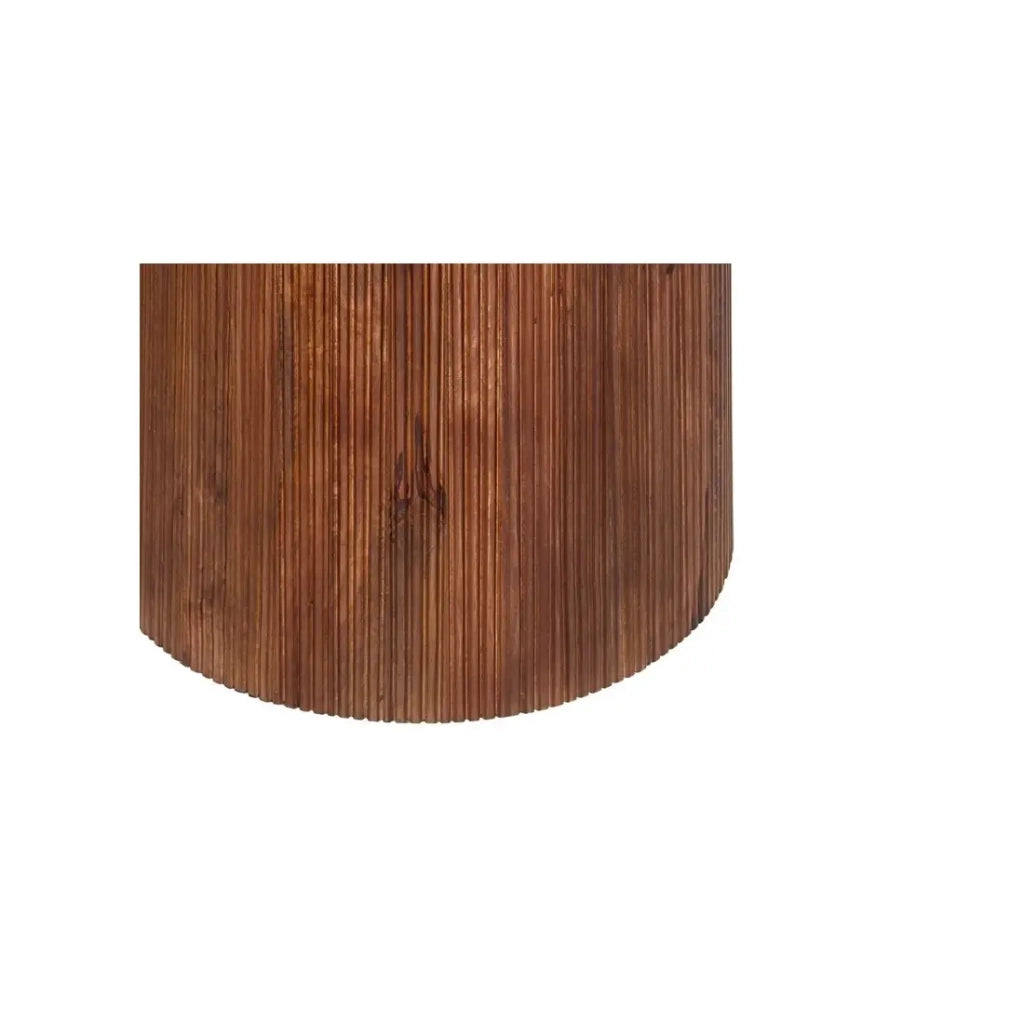 Tavolo rotondo collezione RIMBAUD effetto legno marrone chiaro diametro 130 cm