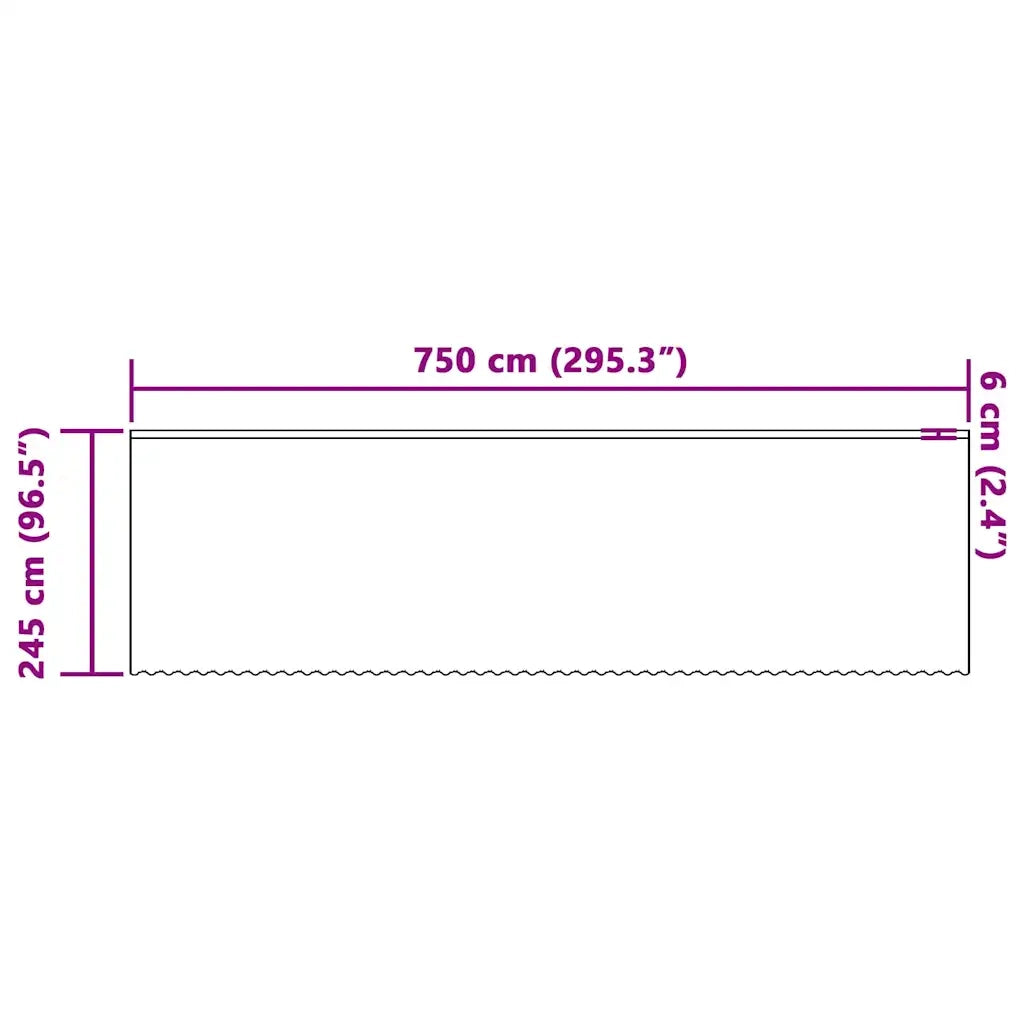 vidaXL Tende con tende Bianco 750 x 245 cm Poliestere