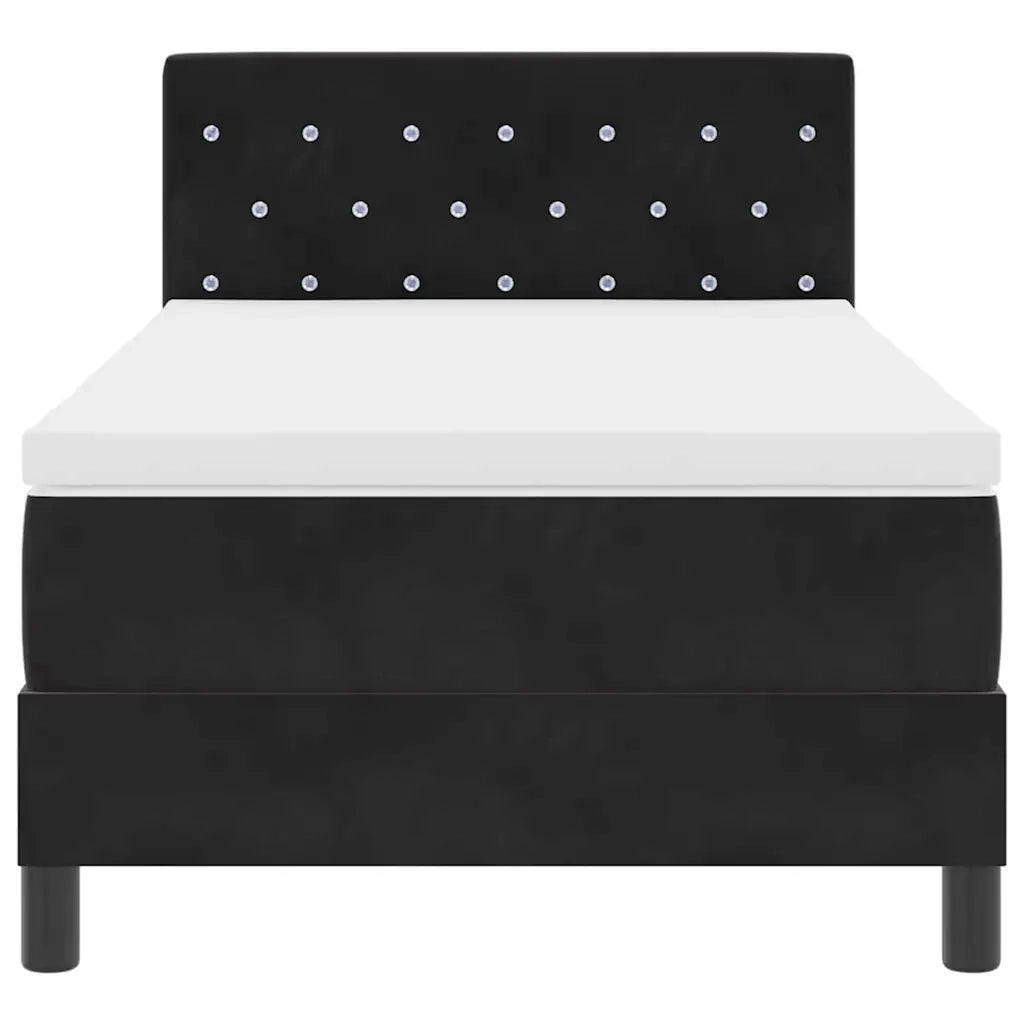 Letto a molle con materasso-Struttura Letto con Materasso Nero 90 x 200 cm Velluto 740950