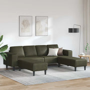 Set di divani 3 pcs Verde militare Pelle scamosciata sintetica
