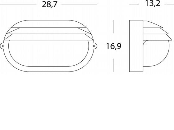Lampada Applique Ovale Grande Colore Bianco per Esterno Linea Palpebra Sovil