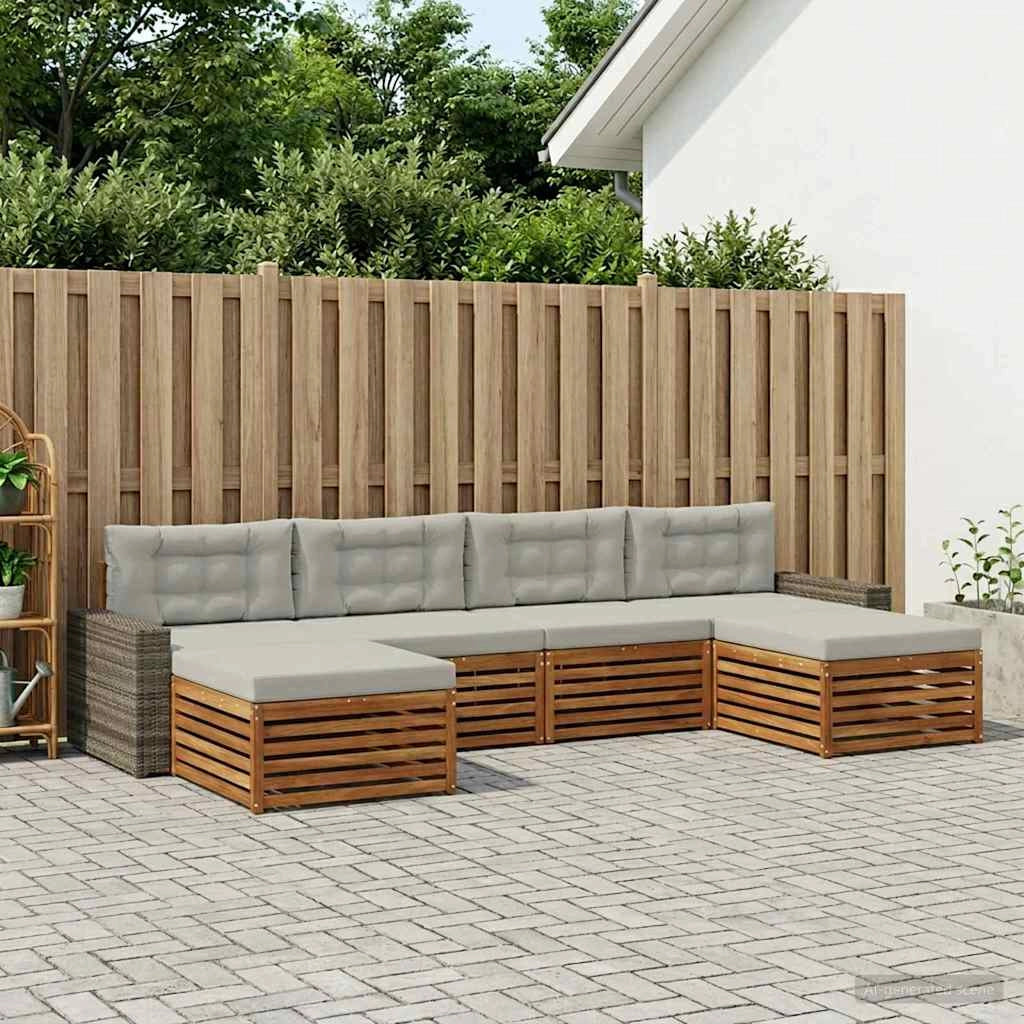 Set di divani da esterno 6 pz Legno di Acacia Massello 3383699