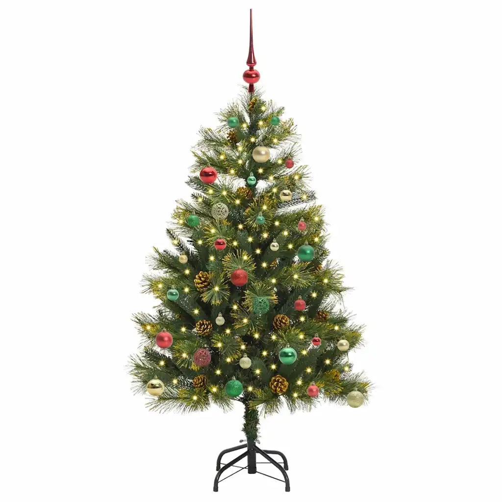 Albero di Natale artificiale pieghevole con coni Verde 150 cm 3395088