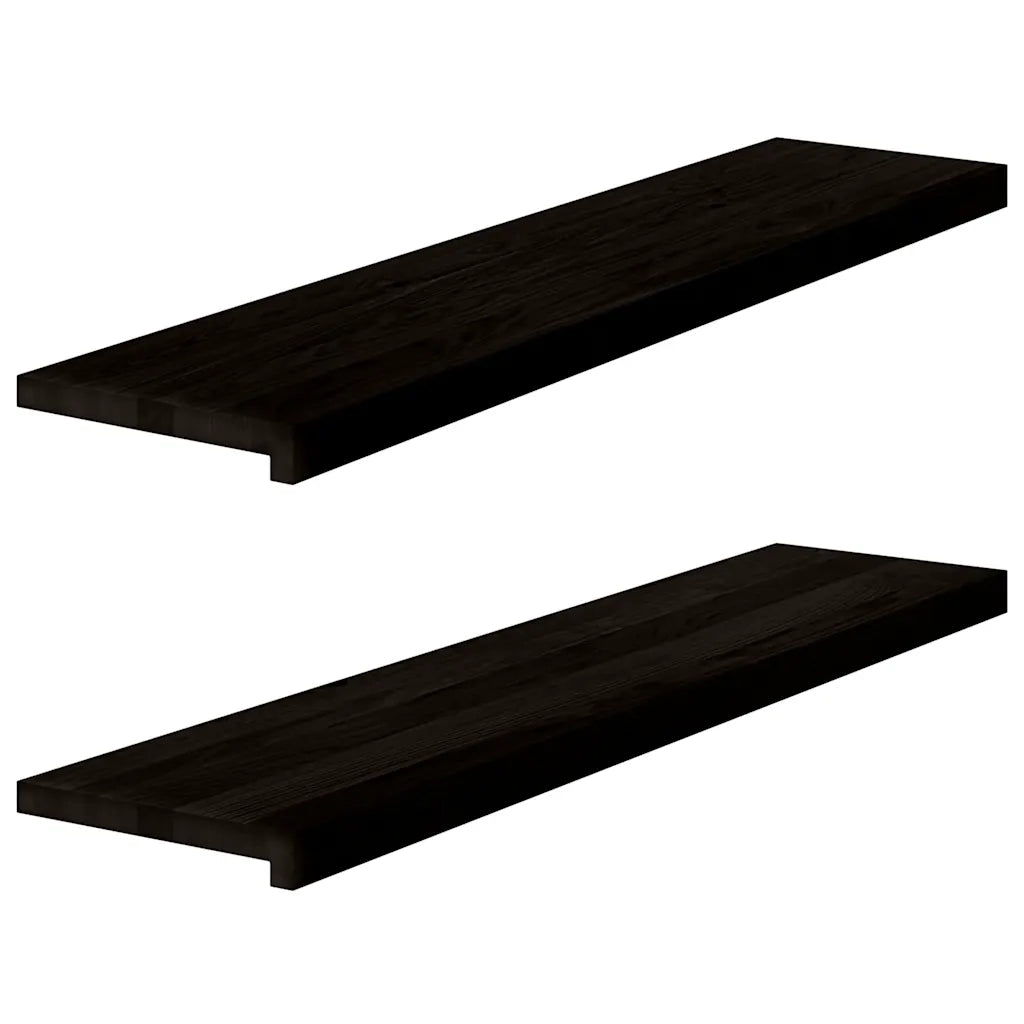 Gradini 2 pz Marrone Scuro 110x30x2 cm Legno Massello Rovere