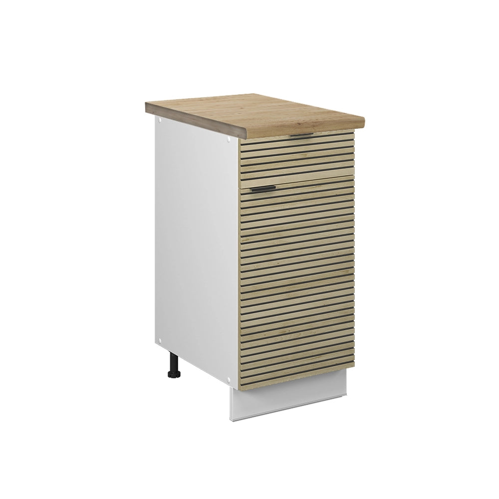 Mobiletto base per cucina Fame-Line Pannello in quercia/Bianco 40 cm, PL Rovere Vicco