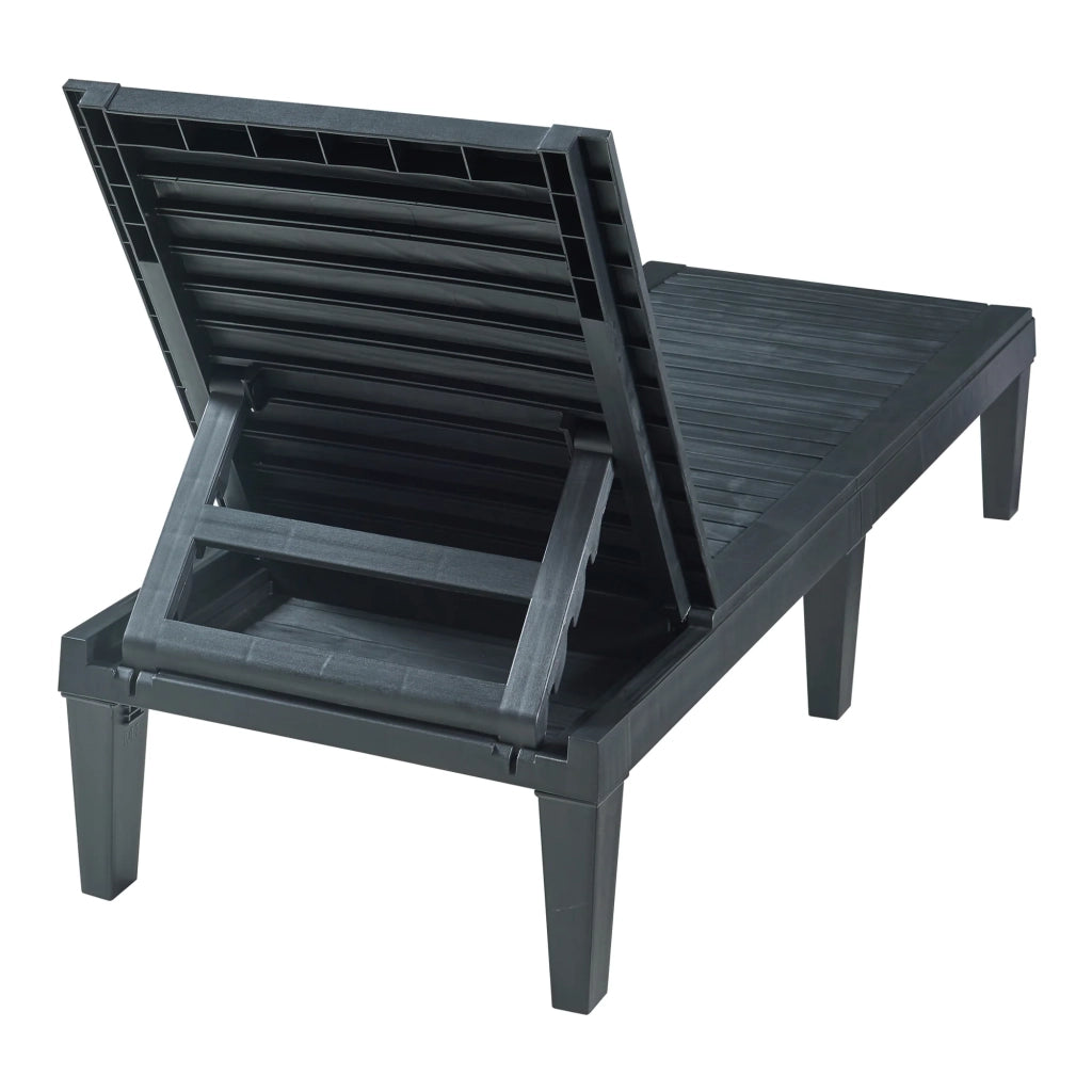 Chaise longue da giardino 172 x 58 x 74 cm nero strutturato 03_0009206