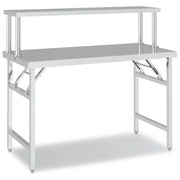Tavolo Lavoro Cucina con Ripiano 120x60x115 cm Acciaio Inox CFW4394125