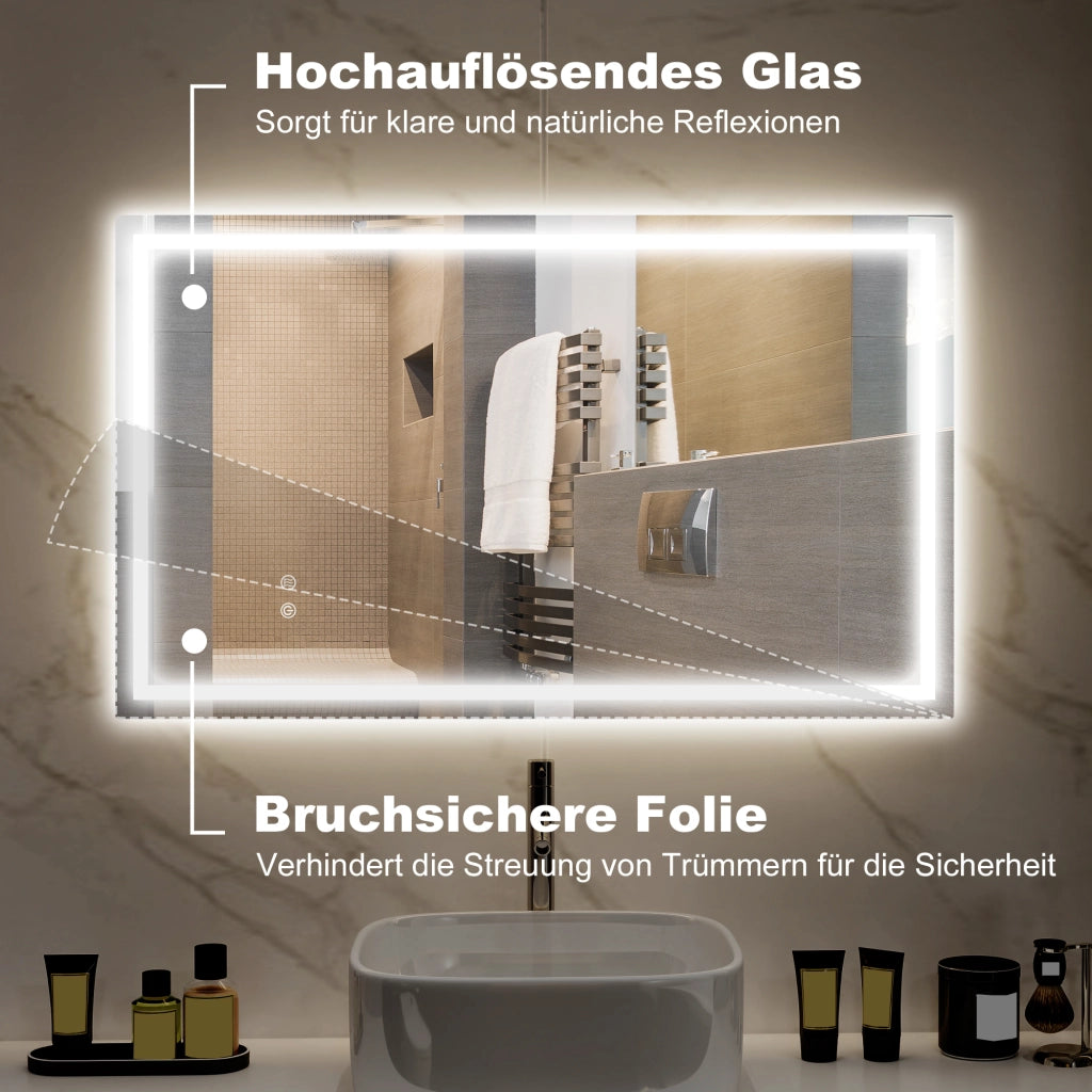 Specchio LED per Bagno ¨C Xylo ¨C Antiappannamento Luminosit¨¤ Regolabile Impermeabile