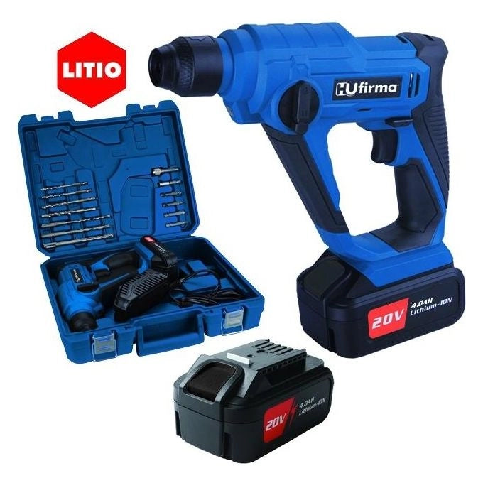 HU-FIRMA 9011810 HU-TS20-LI Trapano tassellatore cordless 20V 4Ah 2 batterie SDS-PLUS 1 1 J 0-900 giri min 0-5000 colpi min colore Nero