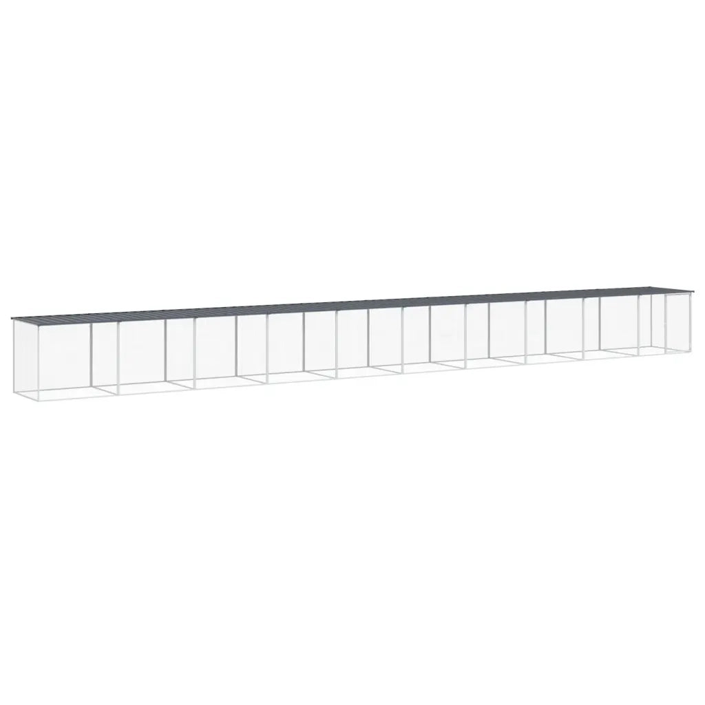 Gabbia Polli con Tetto Antracite 1003x98x90 cm Acciaio Zincato 3189053