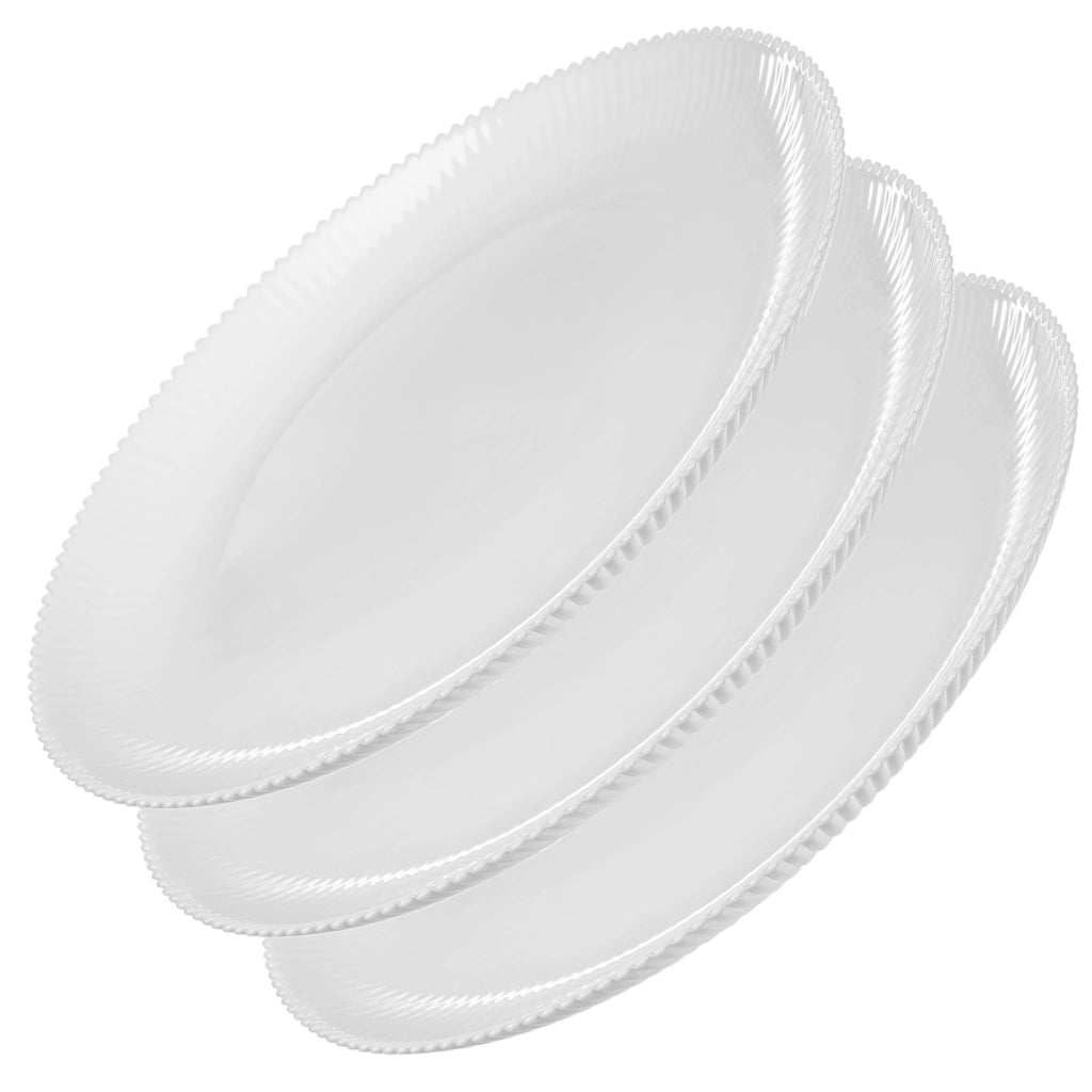 KADAX Set di 3 piatti piani da 26,5 cm in vetro, grandi e scanalati