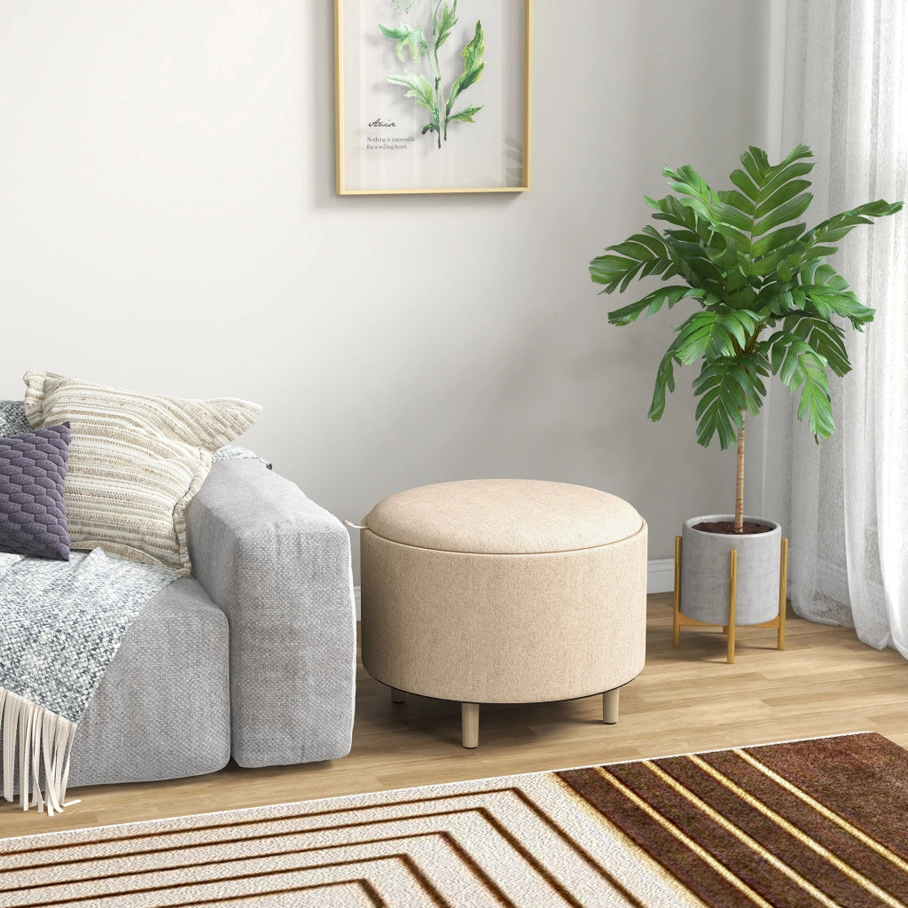 Pouf con cuscino e vano ¨C Minimal ¨C legno beige