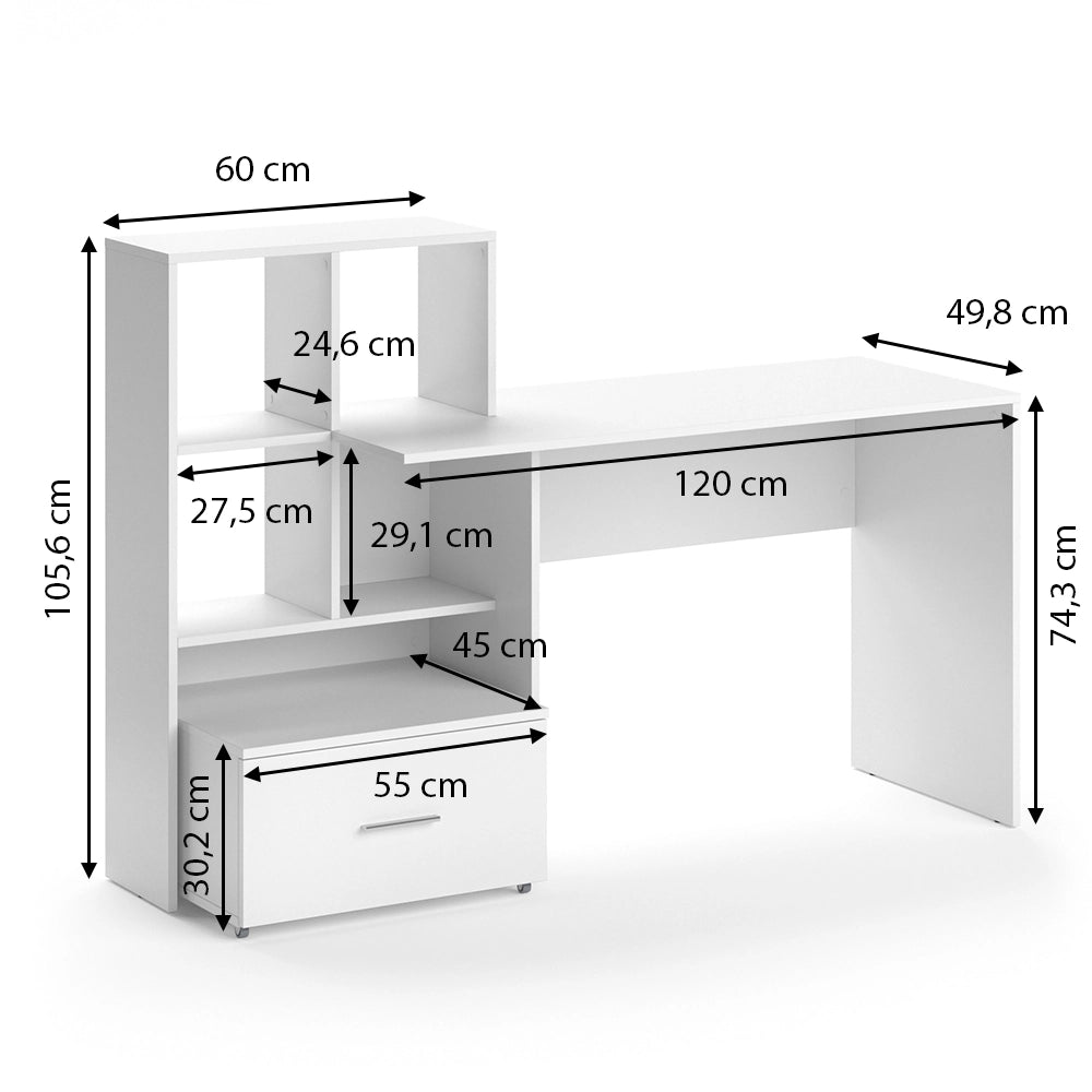 Vicco Scrivania Bianco 149.2 x 49.8 cm