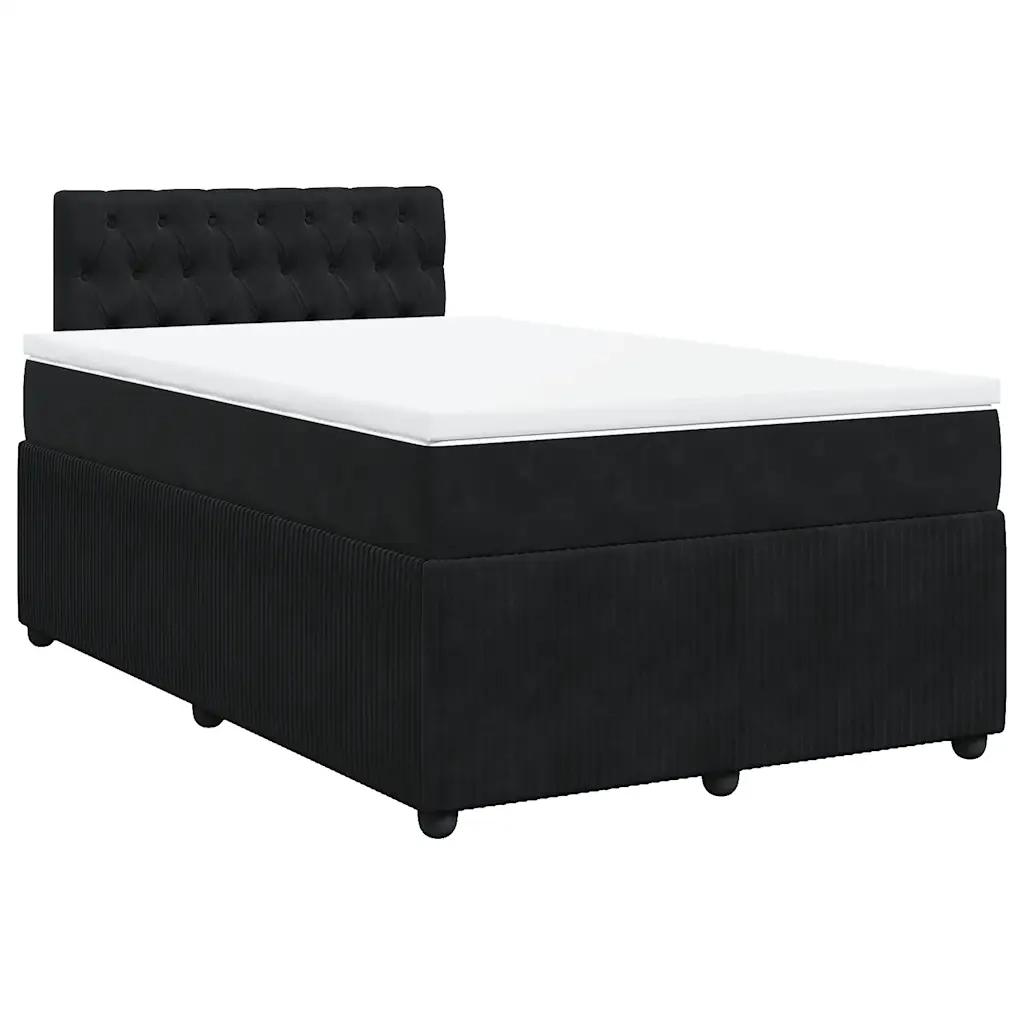 Giroletto a Molle con Materasso Nero 120x200 cm in Velluto 3287718