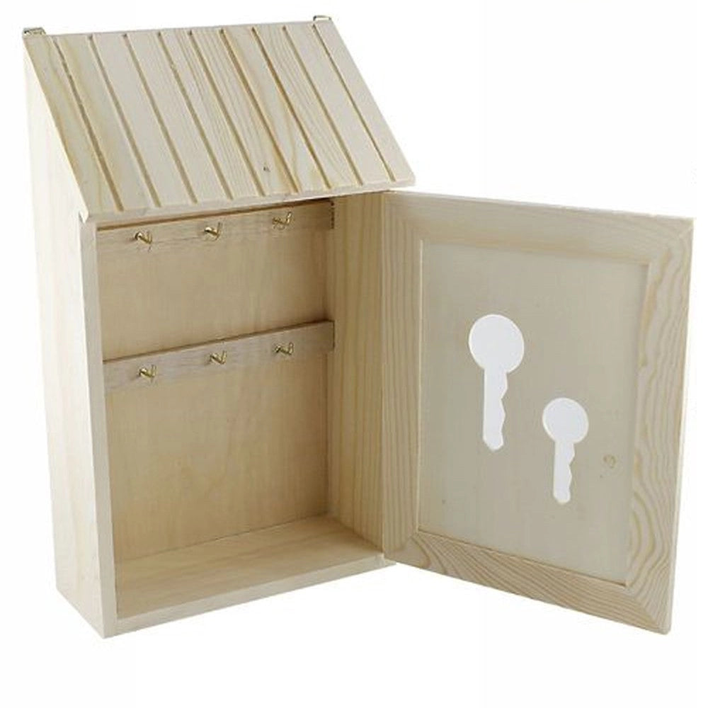 Trade Shop - Cassetta Porta Chiavi Postale Legno Portachiavi Appendichiavi Key Box Decoupage -