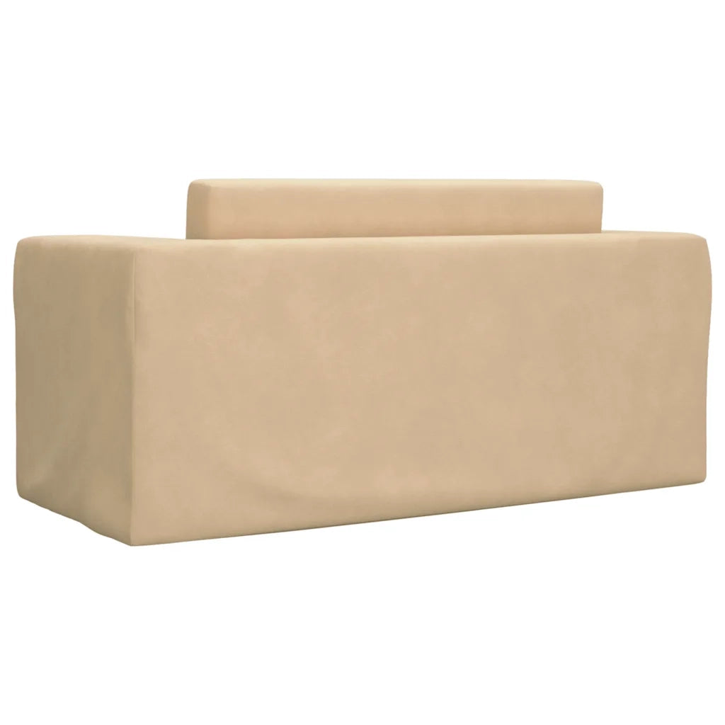 Divano letto | Sof¨¤ letto | Letto singolo per Bambini a 2 Posti Crema in Morbido Peluche