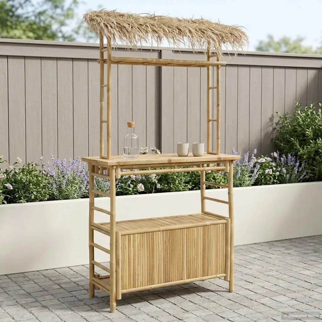 Tavolo da bar da esterno Naturale 110 x 50 x 209 cm Bambù 42028061