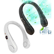 Trade Shop - Ventilatore Da Collo Portatile Display 5 Livelli Velocità Ricaricabile Usb Sport -