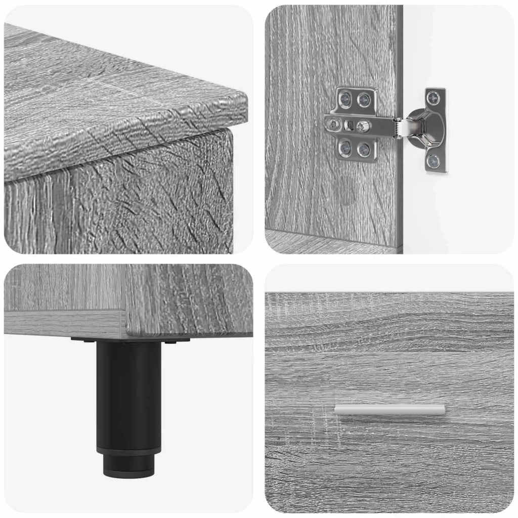 Mobiletto da bagno Sonoma grigio 60 x 35 x 60 cm