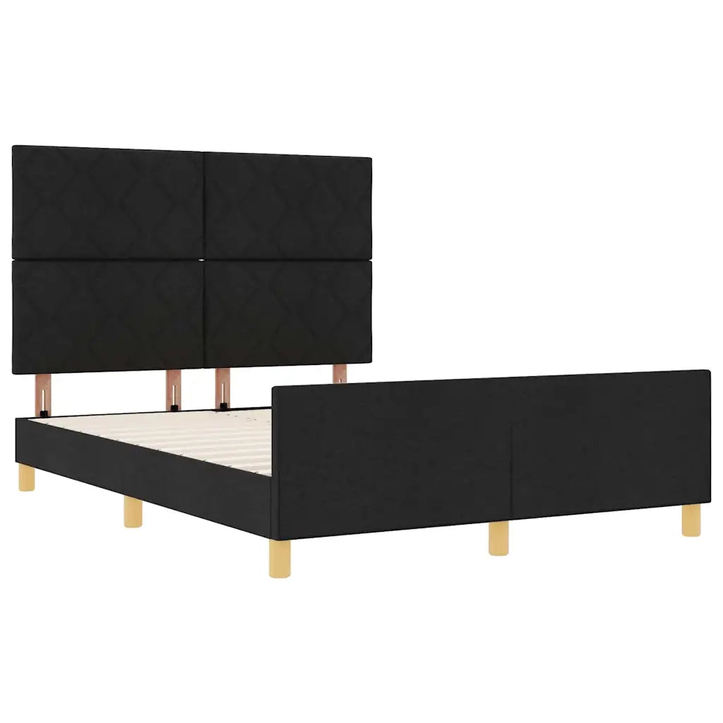 Struttura del letto con testiera Nero 140 x 190 cm Tessuto 3344804