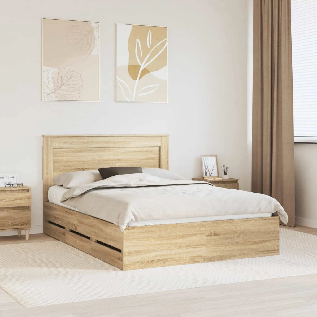Struttura del letto con cassetto Rovere Sonoma 140 x 200 cm 3410178