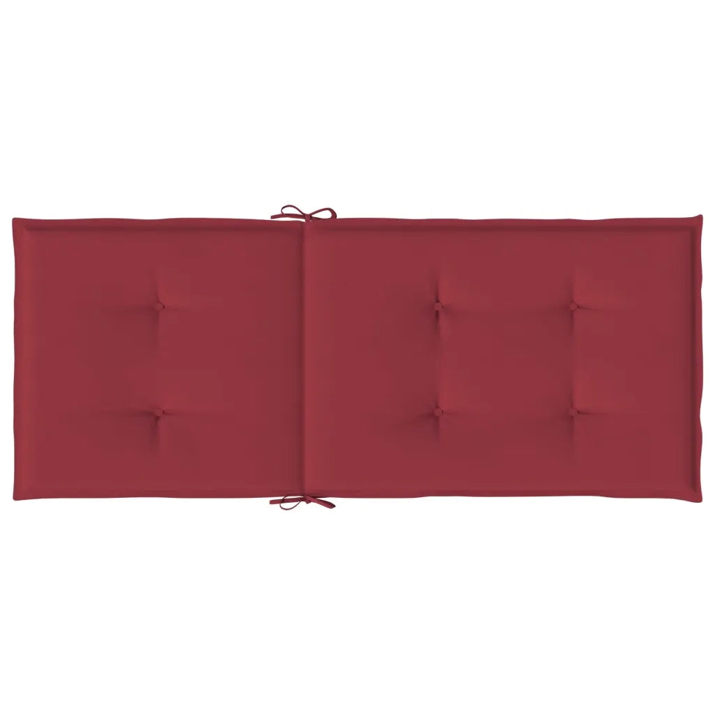 Cuscini per Sedie 2 pz Rosso Vino 120x50x3 cm in Tessuto 314113