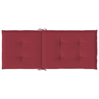 Cuscini per Sedie 2 pz Rosso Vino 120x50x3 cm in Tessuto 314113