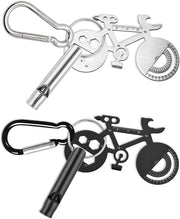 Kit di attrezzi multiuso portatile per attività all'aperto e bicicletta - 2 pezzi con chiave inglese, uncino, morsa, pinza per ruote
