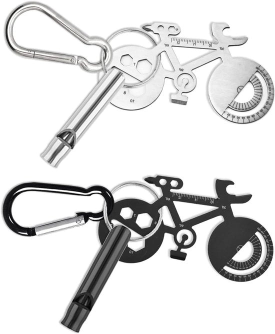 Kit di attrezzi multiuso portatile per attività all'aperto e bicicletta - 2 pezzi con chiave inglese, uncino, morsa, pinza per ruote