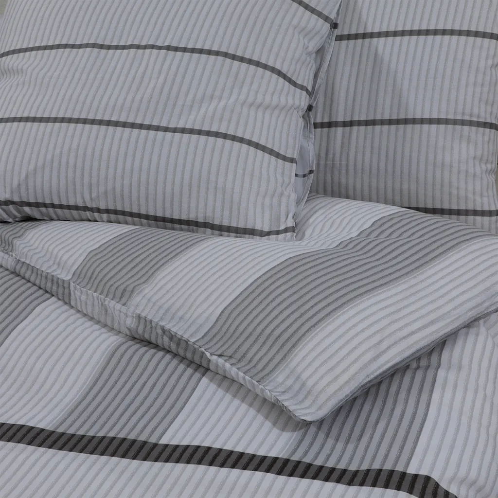 Set Copripiumino Grigio 260x220 cm in Cotone 136446