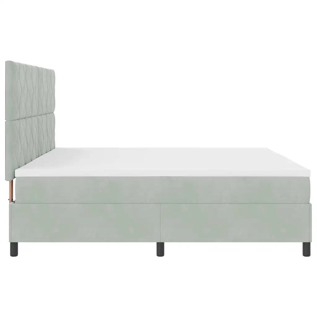 Letto a Sorgente LED Grigio chiaro 200 x 200 cm Tessuto 3343400