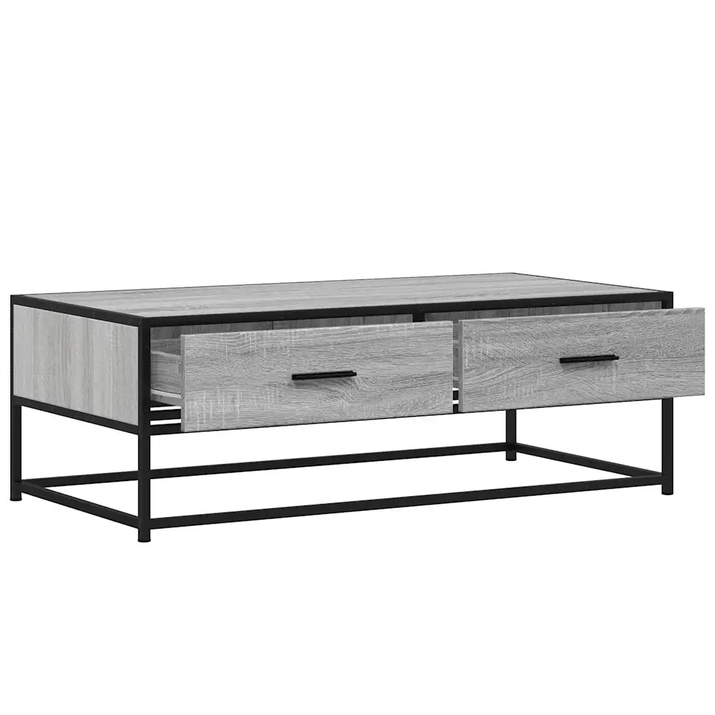 vidaXL Tavolino Salotto Grigio Sonoma 100x50x35cm Multistrato Metallo