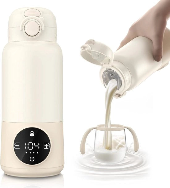 Flessenwarmer portatile per bambino - Flessenwarmer intelligente per allattamento - Ricaricabile - Adatto per allattamento al seno e alimentazione del bambino - Utilizzabile in modalità wireless per mantenere la temperatura del latte o riscaldarlo
