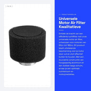 Filtro d'aria universale - 40mm/42mm/45mm - Lega di alluminio - Duraturo - Lavabile - Accessorio motociclistico - Filtro motore