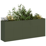 Fioriera-Vaso-Contenitore per Piante Verde Oliva 200x40x80 cm in Acciaio Laminato a Freddo