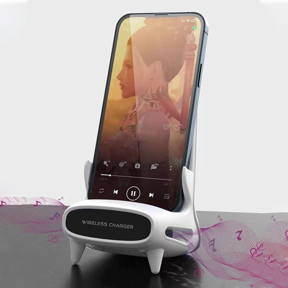 Trade Shop - Supporto Stazione Di Ricarica Senza Fili Wireless Rapida Per Cellulare Ufficio -