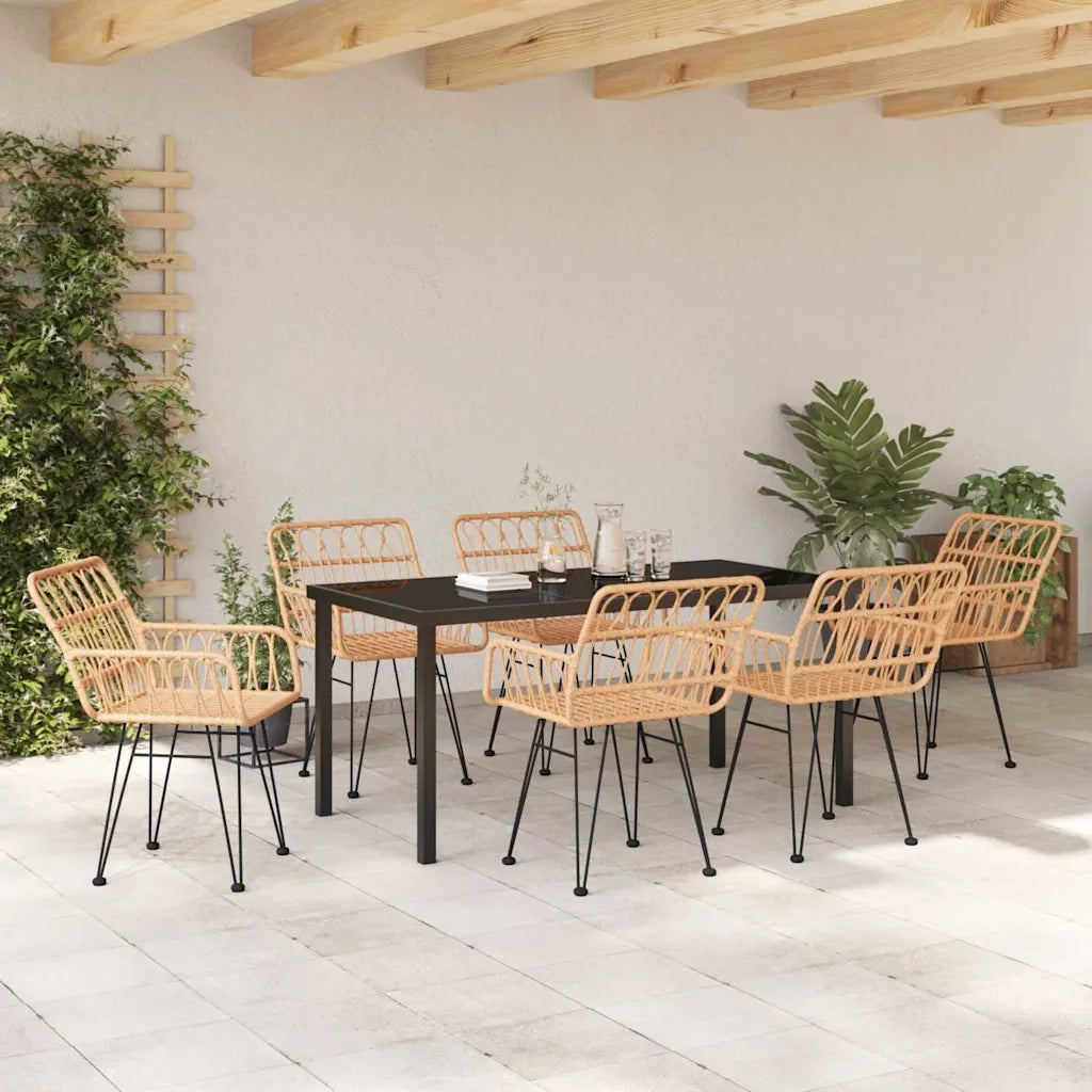 Set da Pranzo per Giardino 7 pcs Marrone 3379181