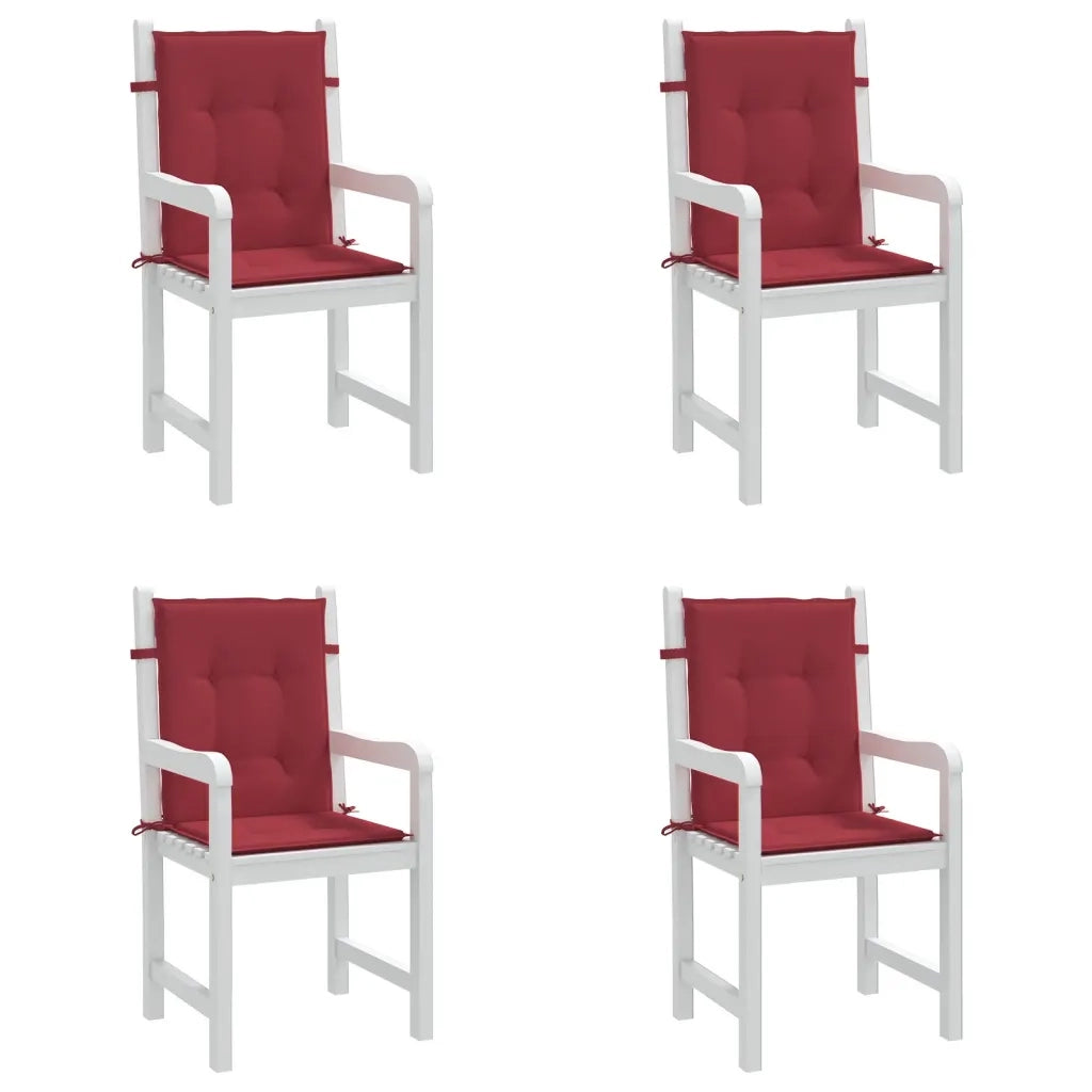 Cuscini per Sedia 4 pz Rosso Vino 100x50x7 cm in Tessuto 314141