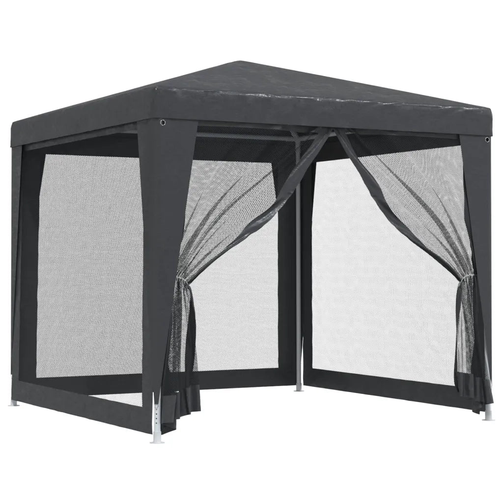 Tenda per Feste con 4 Pareti in Rete-Tenda da campeggio Antracite 2,5x2,5 m HDPE