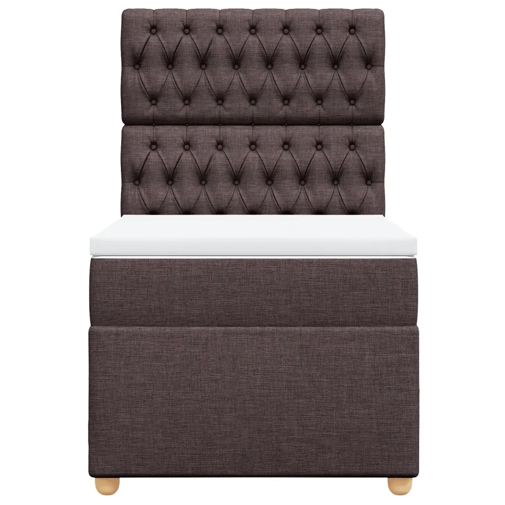 Giroletto a Molle con Materasso Marrone Scuro 90x200 cm Tessuto 3291173