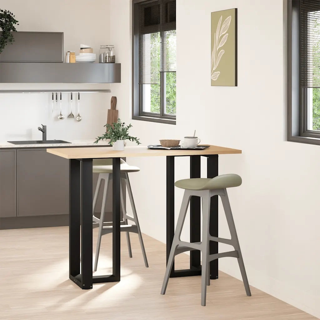 Gambe per tavolo da bar a forma di T 2 pz | Piede del tavolo nere 40x35x(100-101) cm in acciaio