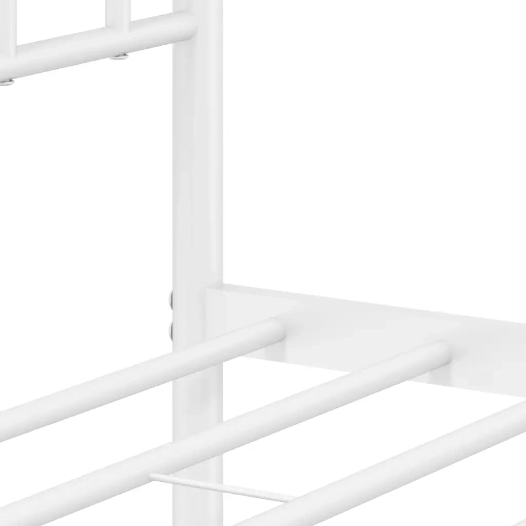 Giroletto con Testiera e Pediera Metallo Bianco 140x190 cm 374406