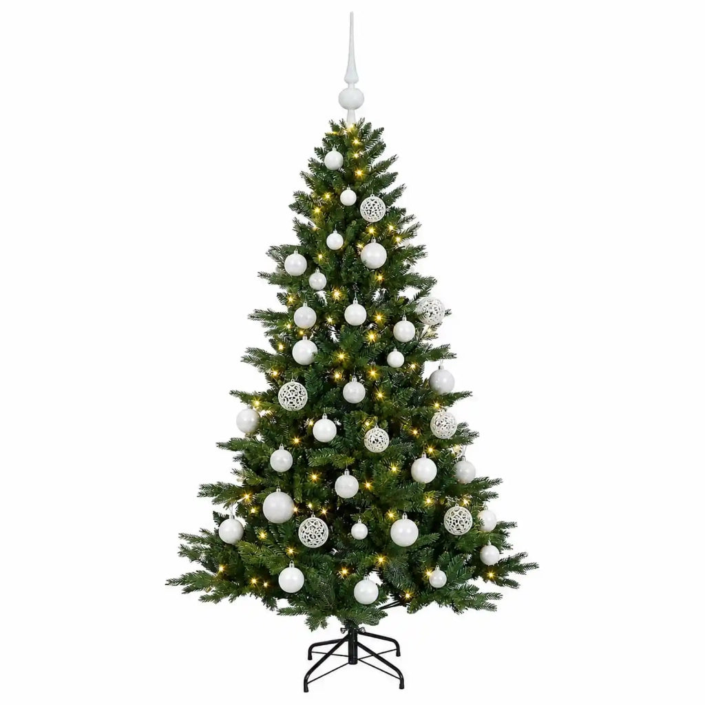 Albero di Natale artificiale con palline 150 cm 150 LED 3466056