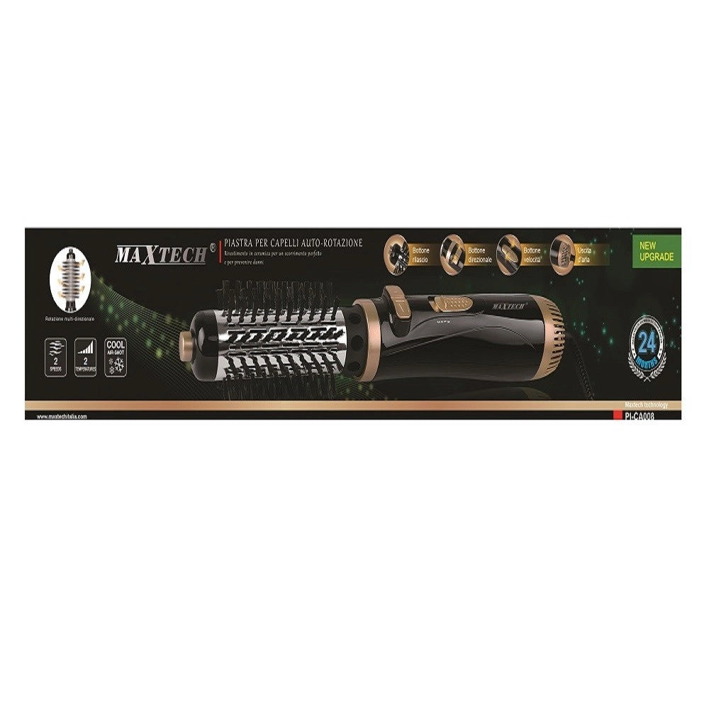 Trade Shop - Piastra Per Capelli In Ceramica Con Auto-rotazione Multidirezionale Maxtech Pi-ca008 -