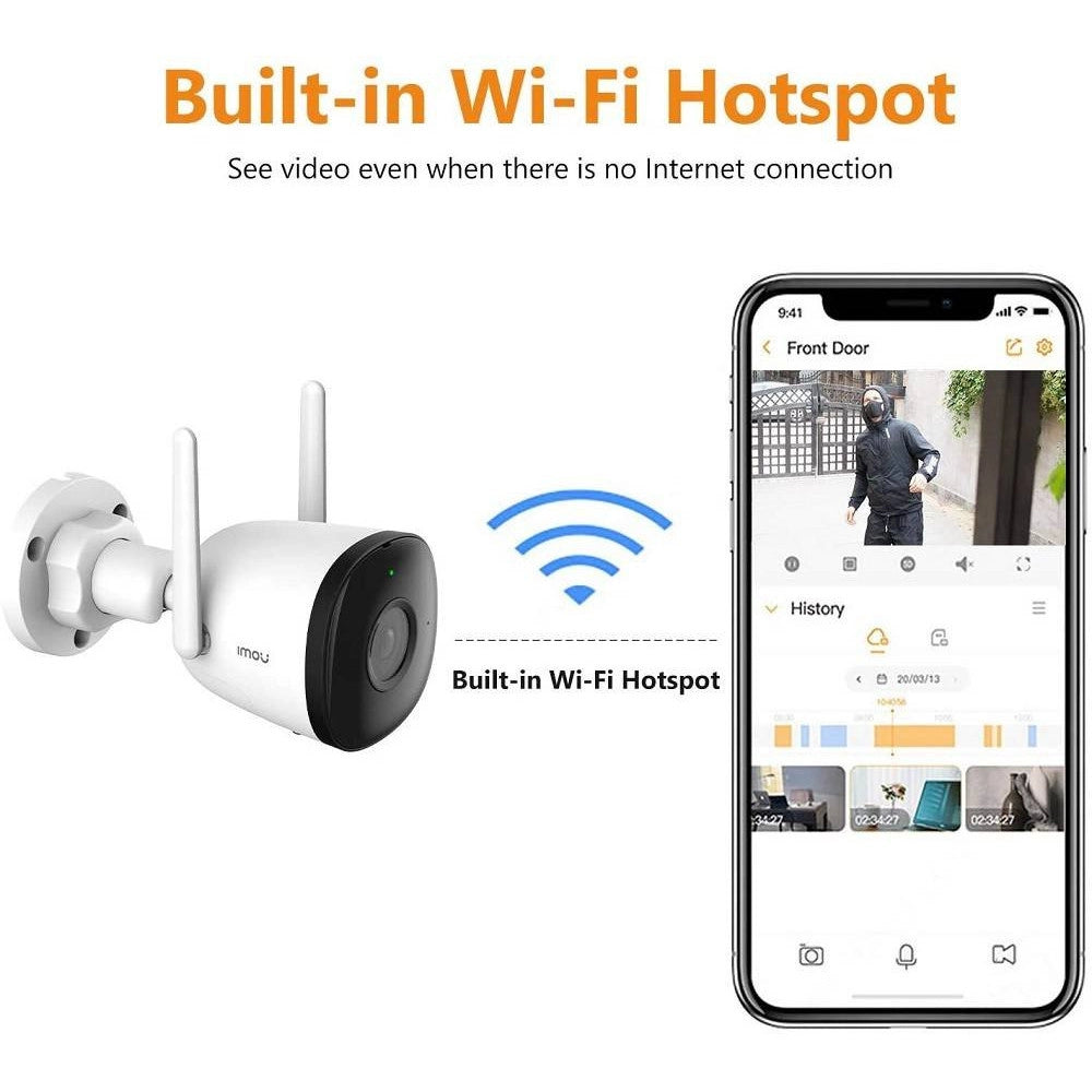 Trade Shop - Telecamera Wifi Esterna 1080p Ip67 Visione Notturna 30mt Compatibile Con Alexa -